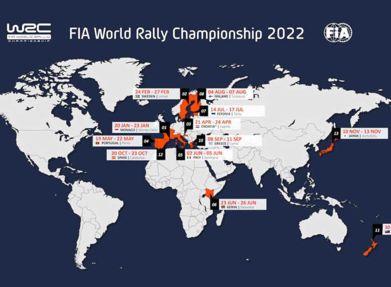 WRC calendar 2022